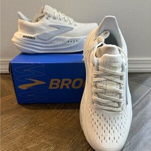 Brooks All-White Athletic Sneakers
